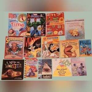 LOT OF 15 EARLY READER BOOKS ~ SCHOLASTIC ~ MARVEL ~ DINOSAURS ~ SOME BRAND NEW